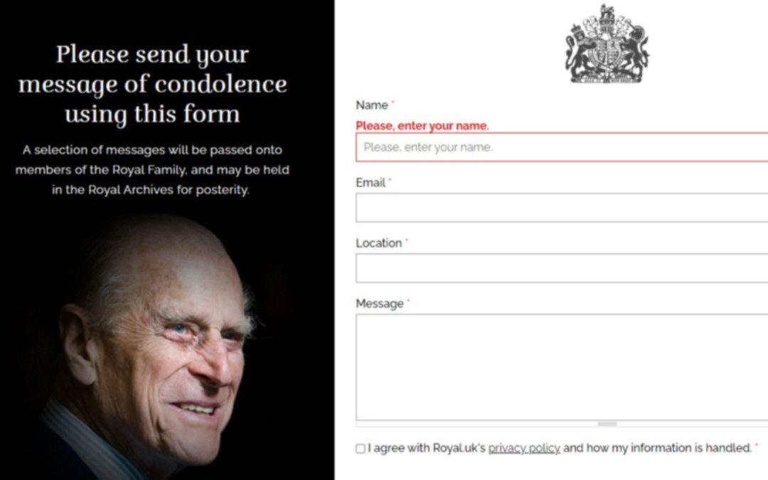 Abren libro virtual de condolencias por la muerte del Duque Felipe: cómo enviar el pésame