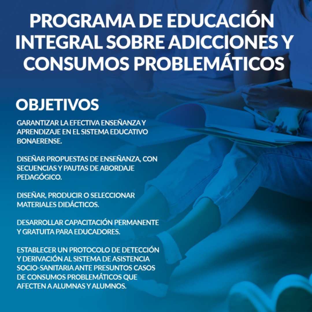 Piden que en la Provincia sea obligatoria la educación integral sobre adicciones 