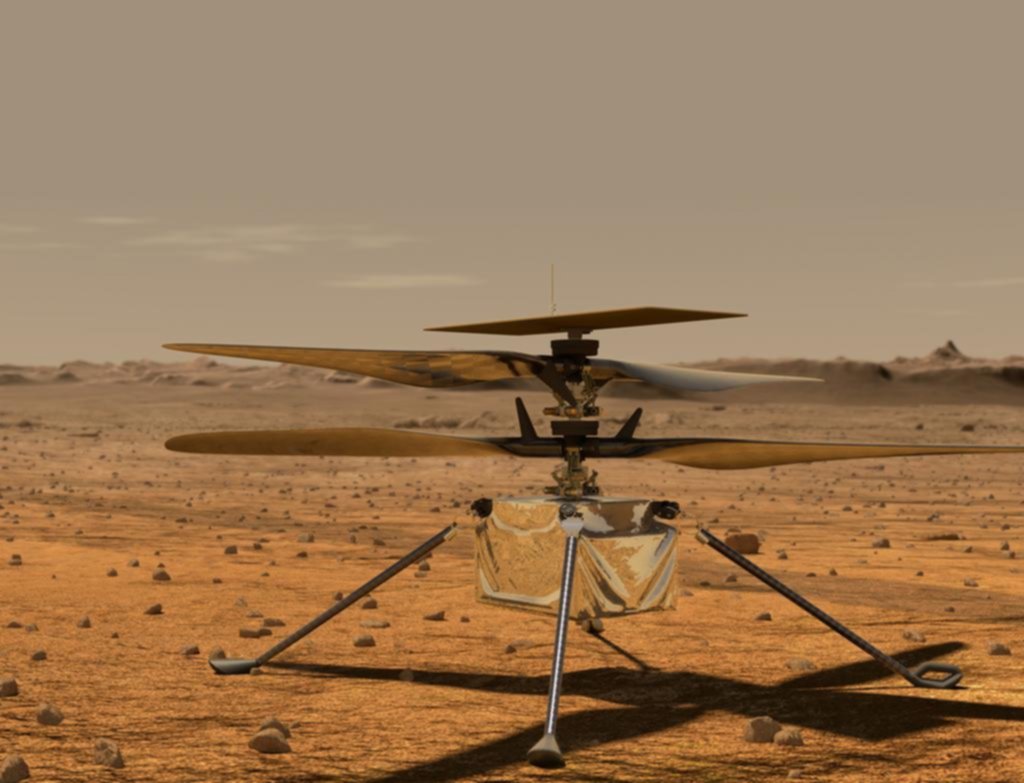 El Ingenuity se prepara para su primer vuelo en Marte