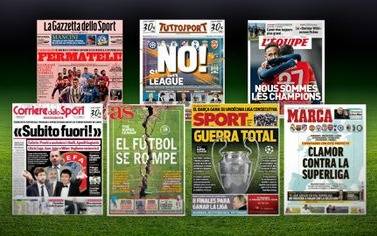 La polémica por el nuevo torneo europeo se apoderó de todas las tapas
