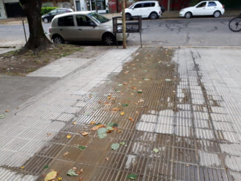 Vereda inundada en 25 entre 57 y 58
