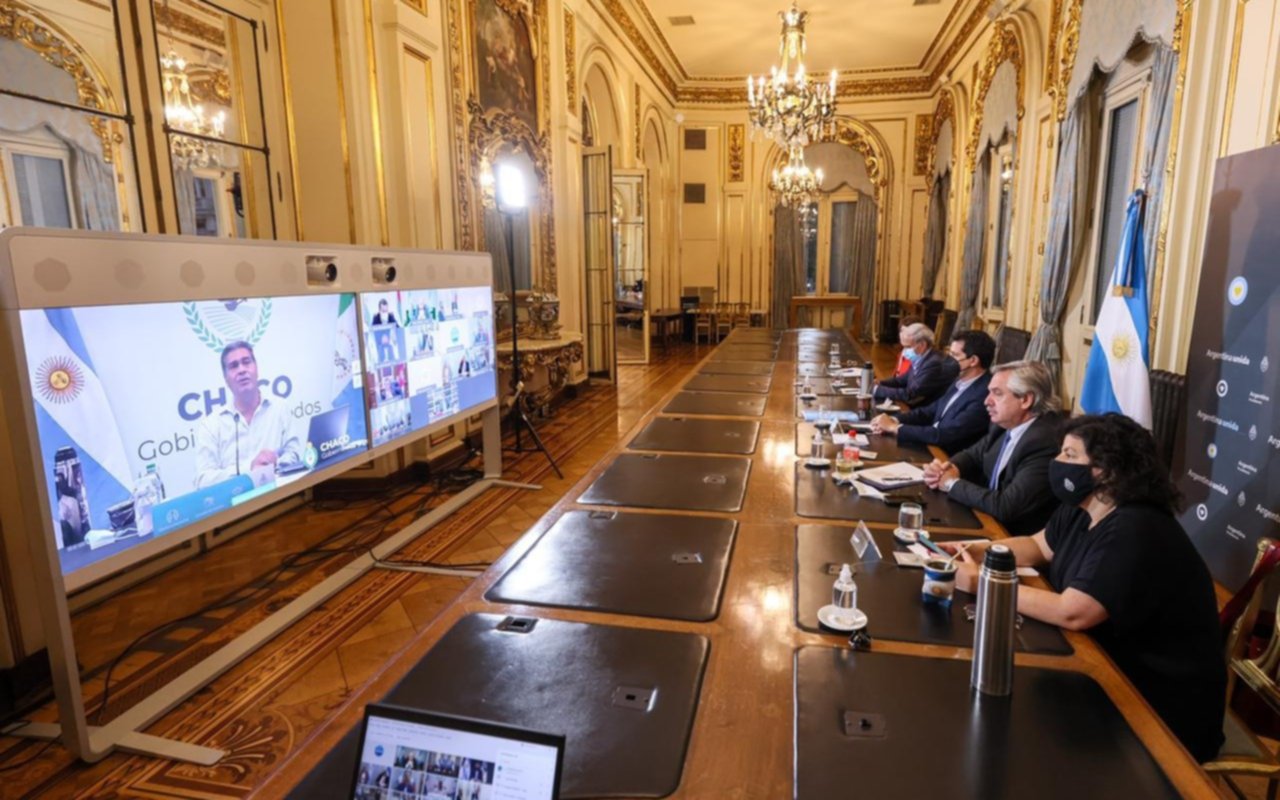 La premisa "es bajar la cantidad de contagios", dijo el Presidente a los gobernadores
