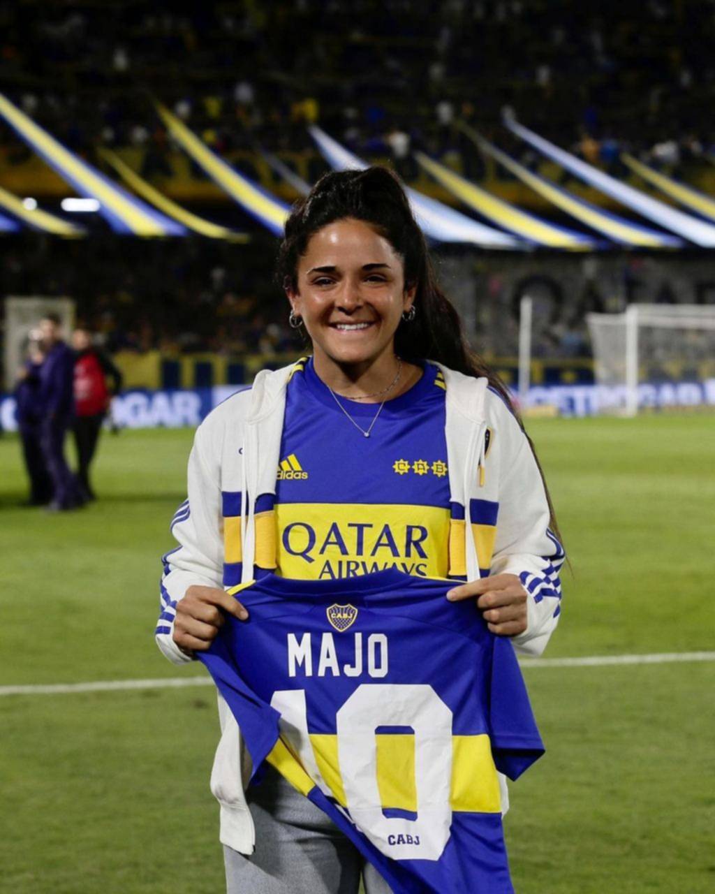 Majo Granatto, una visita de lujo en el Bombonera