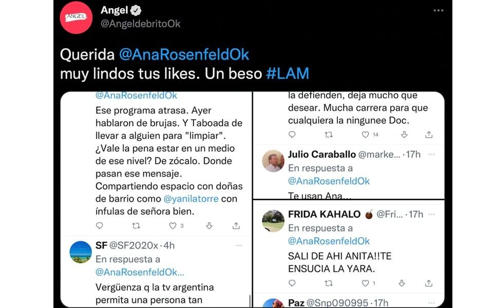 Ángel de Brito mandó al frente a Ana Rosenfeld por la interna en LAM: "Ese programucho"