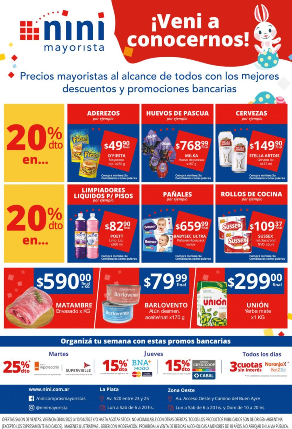 Imperdible 20% de descuento en huevos de pascua, cervezas, aderezos y mucho más