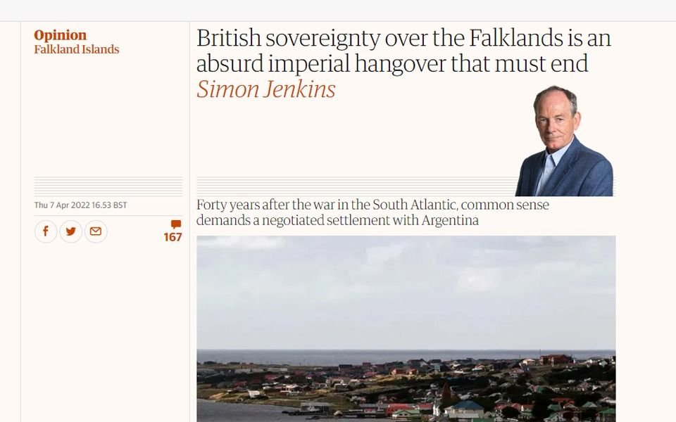 "La soberanía británica en Malvinas debe terminar", advirtió The Guardian