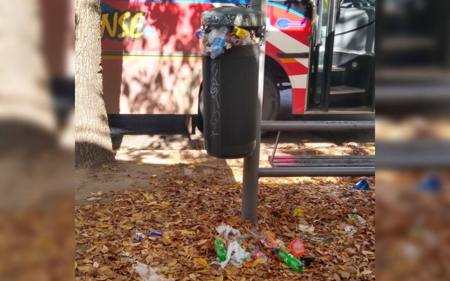 Las hojas y la basura acumulada, una triste fotografía en la Región