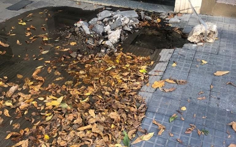 Pérdida de agua en Plaza Olazabal festeja 15 días