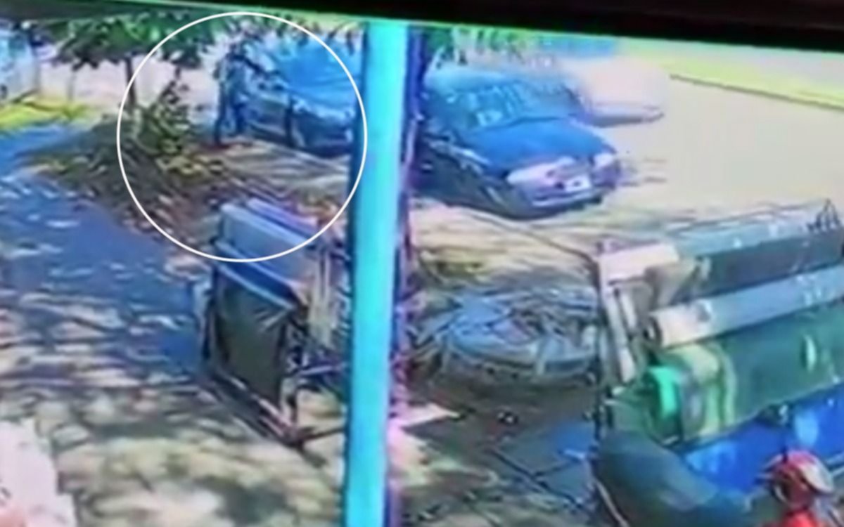 VIDEO. Reventó la ventanilla de un auto en avenida 32 y robó una notebook