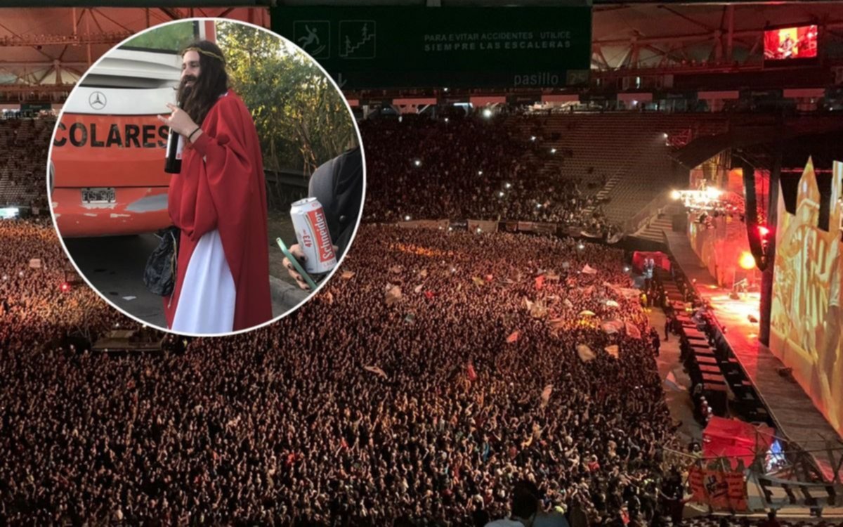 "Jesús" tomando cerveza en el recital de La Renga: la imagen que se volvió viral en redes