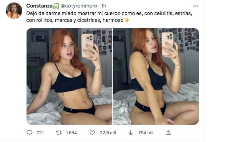 Coti de Gran Hermano subió fotos en ropa interior y dejó un fuerte mensaje: “Dejó de darme miedo mi cuerpo”