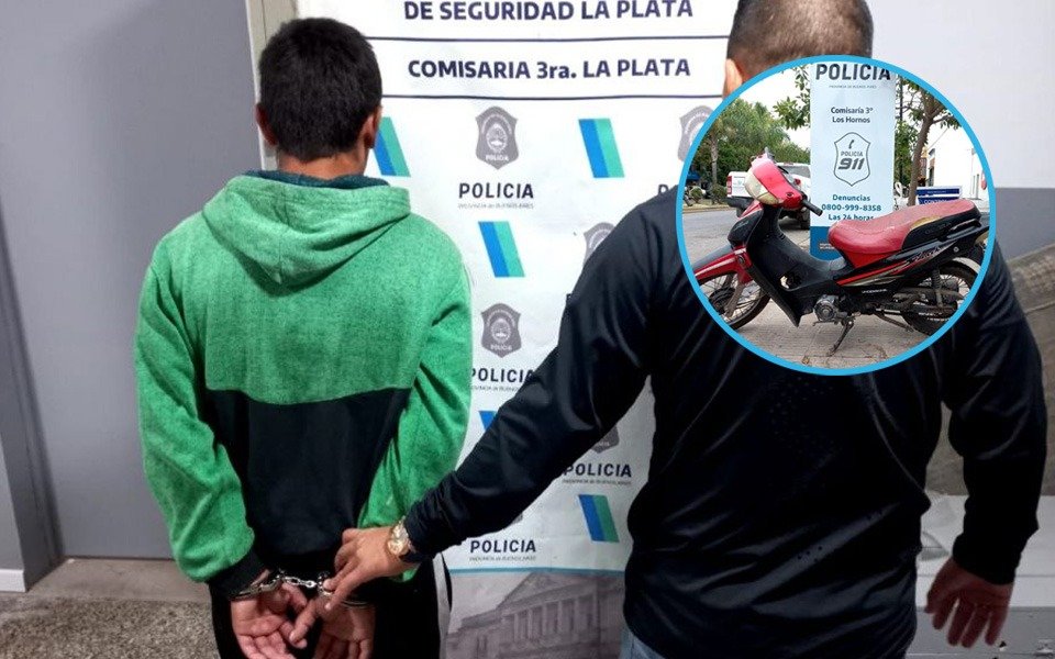 Insólito: intentó robarse una moto a metros de una comisaría platense y terminó detenido