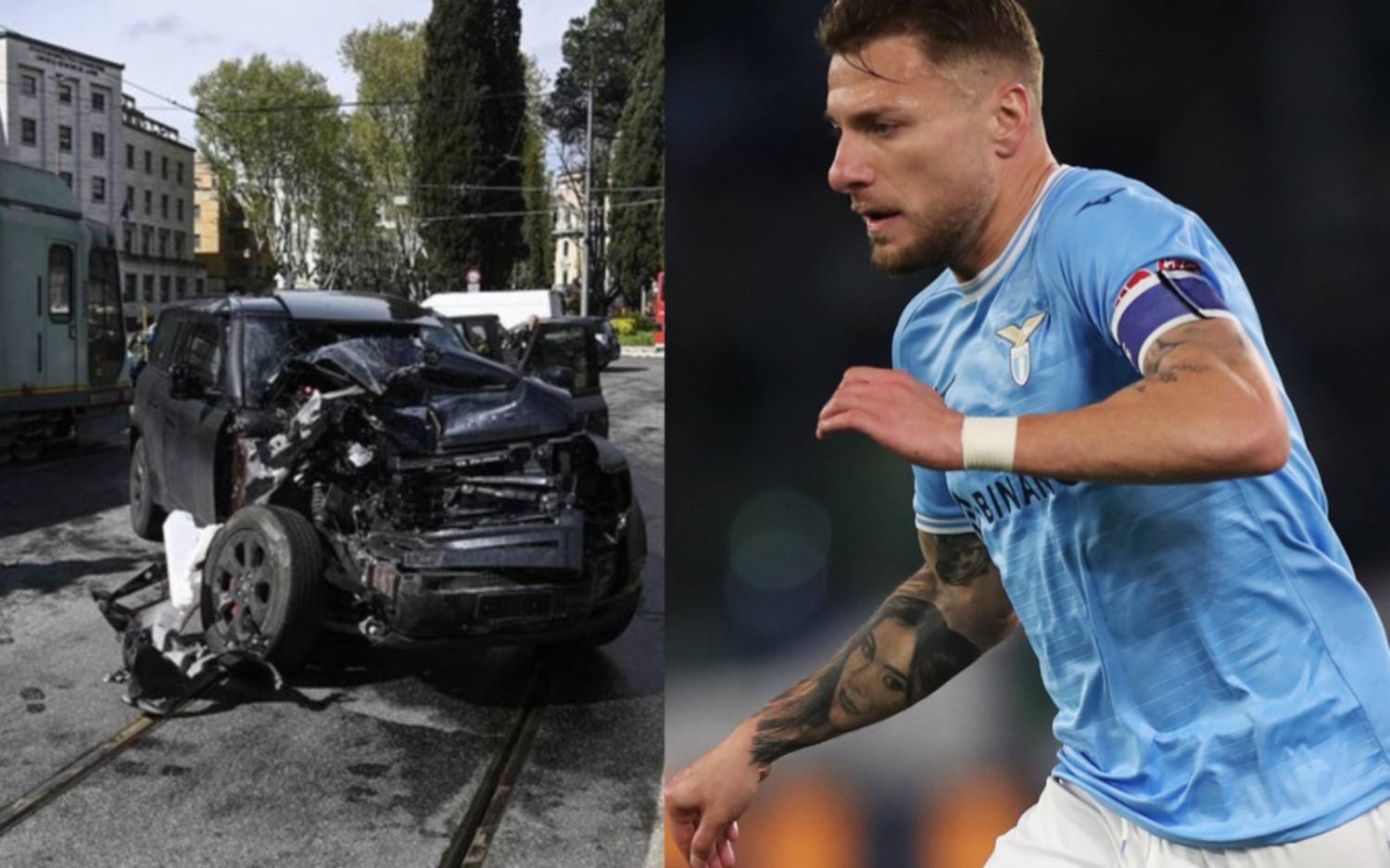 El delantero italiano Ciro Inmobile,  protagonizó un impactante accidente con un tranvía: se fracturó una costilla