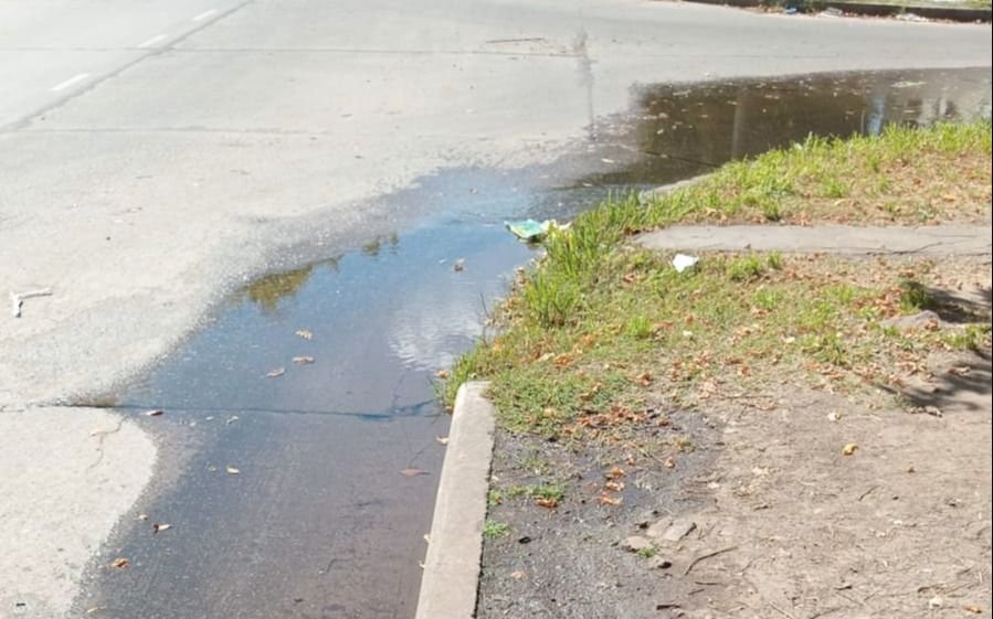 Una pérdida de agua "lleva meses" en Villa Elvira