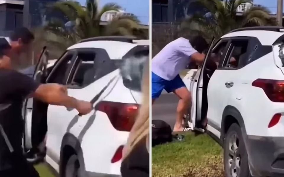 Un turista argentino atacó a fierrazos el auto de un delincuente en Chile