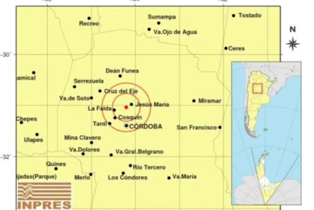 Temor en Córdoba: un sismo de 4,6 puntos sacudió la capital y las Sierras Chicas
