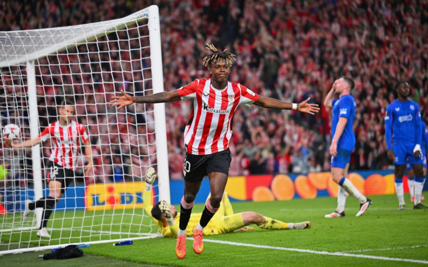 Europa League: Athletic Bilbao venció 2 a 0 a Rangers y se enfrentará al Manchester United en las semifinales