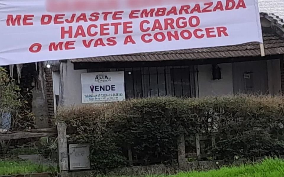 "Me dejaste embarazada, hacete cargo": el pasacalles que apareció en La Plata