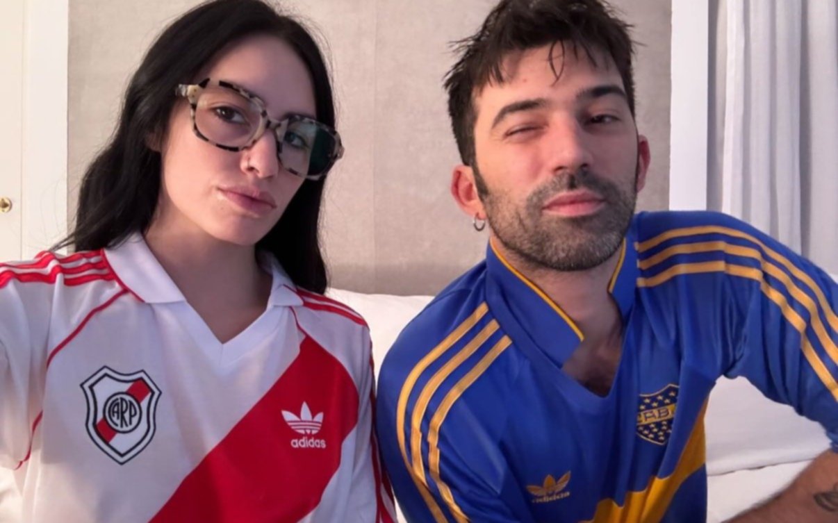 Modo clásico: Lali Espósito y Pedro Rosemblat disfrutan de River vs Boca