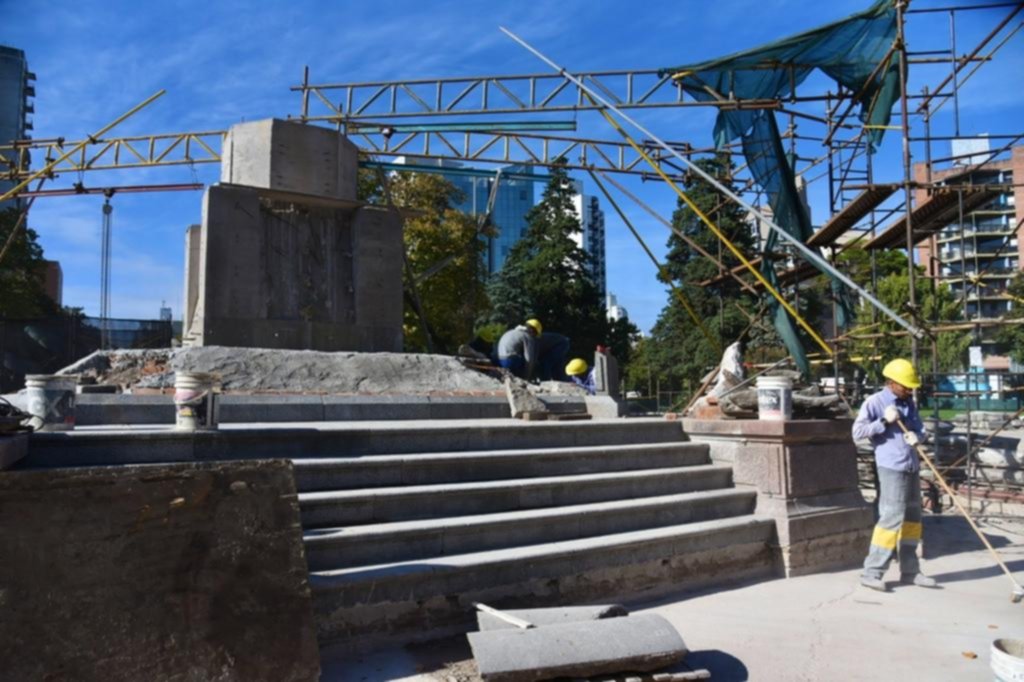 La obra de Plaza Italia en su etapa final: se habilitará en un mes