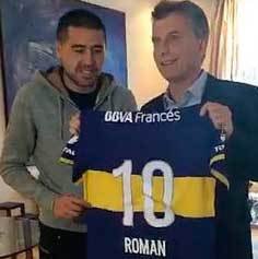 Macri: recibió a Riquelme