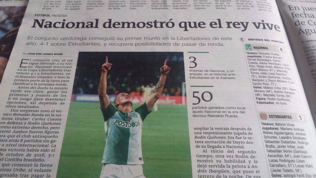 Medios colombianos se hicieron eco de la goleada