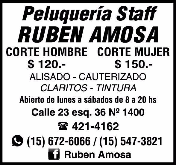 Peluquería Staff Rubén Amosa te espera con la mejor atención