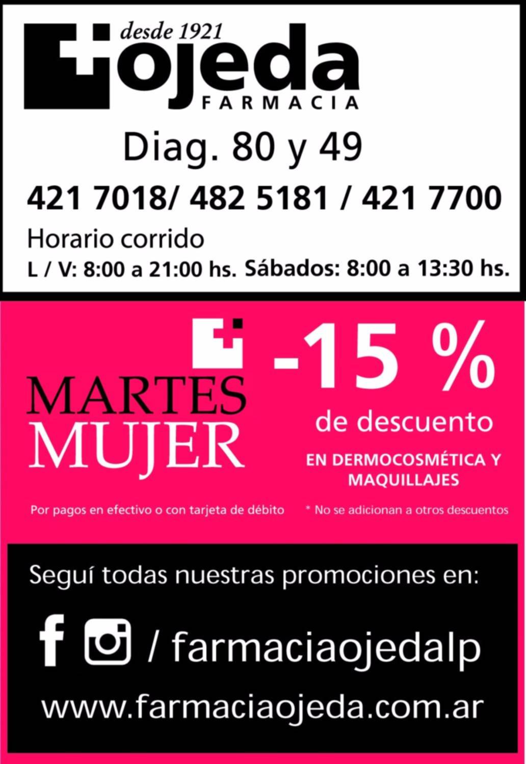 Farmacia Ojeda te espera con sus martes mujer