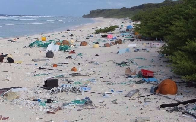 Hallan cientos de kilos de basura plástica en una isla remota del Pacífico