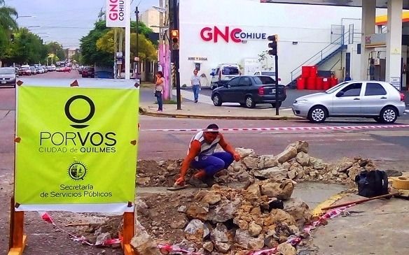 Corte de tránsito por obras en Quilmes
