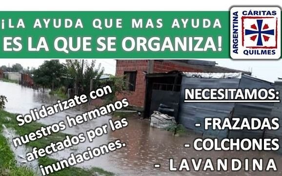 Cáritas continúa campaña solidaria por afectados del temporal