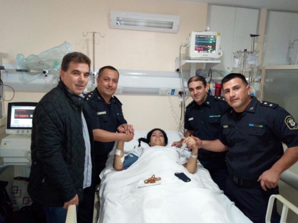 La oficial herida en San Justo tuvo un día de visitas y reencuentro con sus compañeros