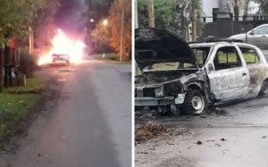 Prenden fuego un coche de un guardia de seguridad en City Bell