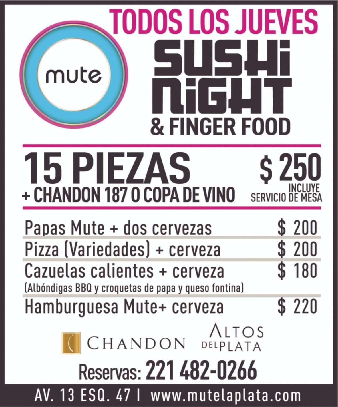  Sushi Night todos los jueves en Mute