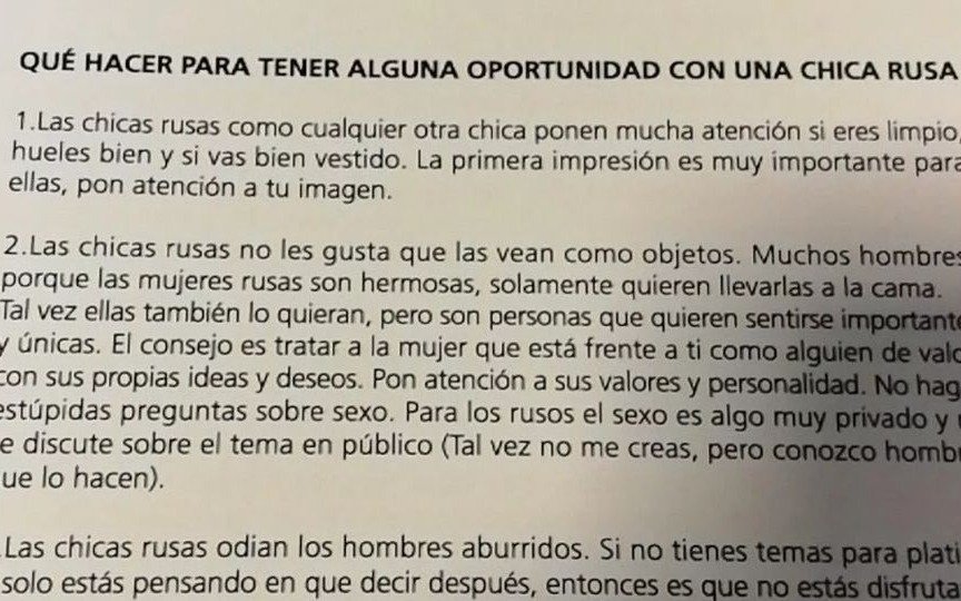 La dura reacción de las mujeres rusas frente al "manual de seducción" de la AFA