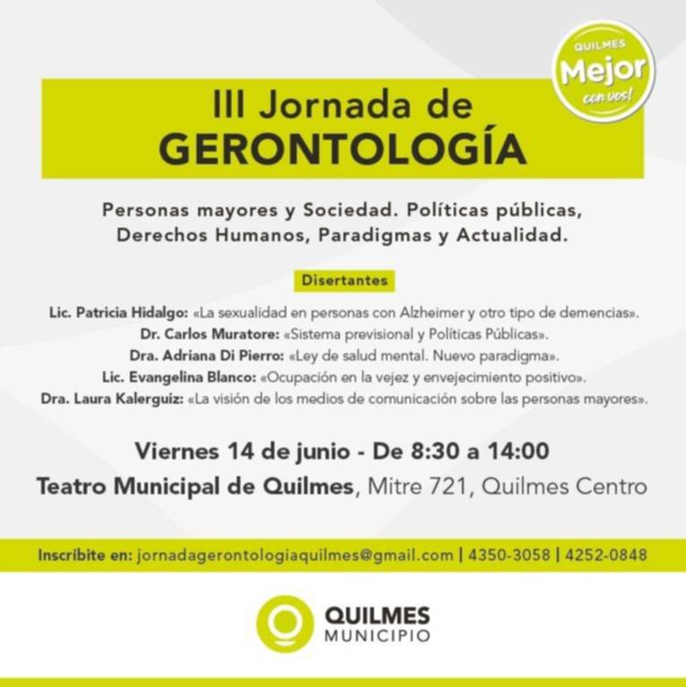 Jornada de Gerontología en el Teatro Municipal de Quilmes