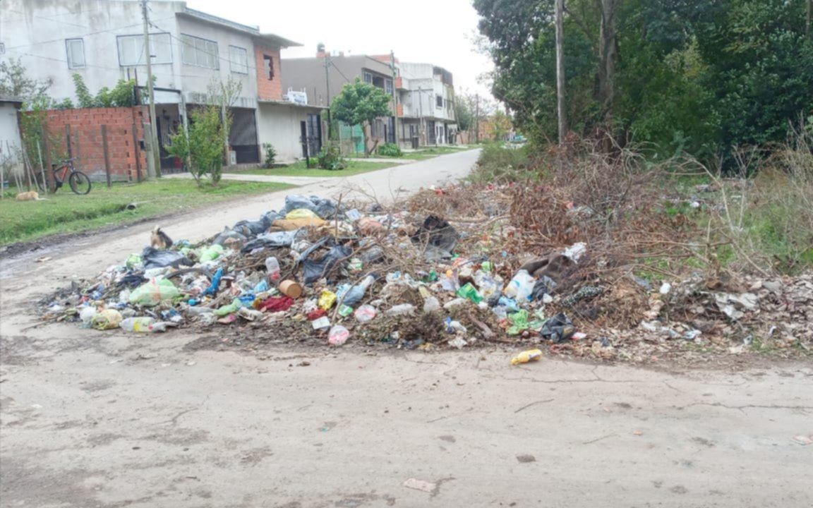 En 1 y 93 "un basural corta la calle"