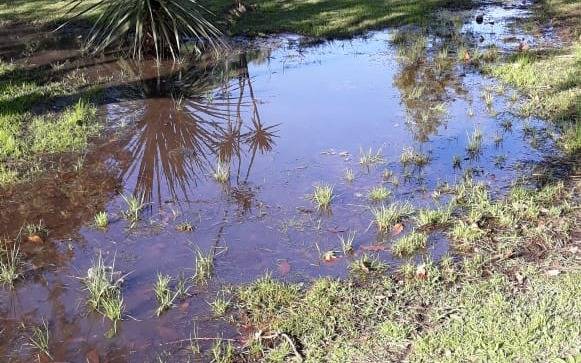 Vecinos preocupados por la “laguna del Parque San Martín”