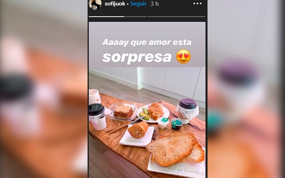 Tras separarse de Del Potro, Sofi Jujuy reveló que recibió un desayuno sorpresa: “Qué amor”