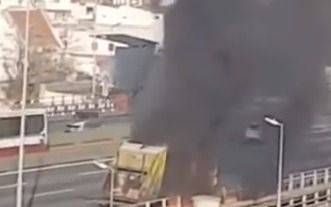 Camión recolector de Quilmes se incendió en la Autopista
