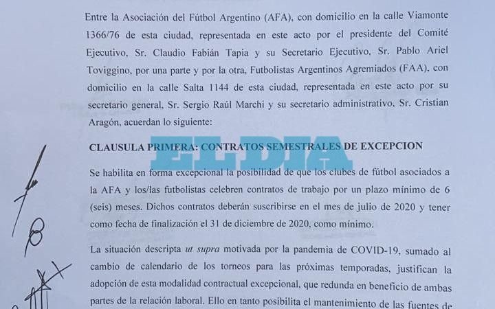 AFA y Agremiados acuerdan medida excepcional ligada a situaciones contractuales