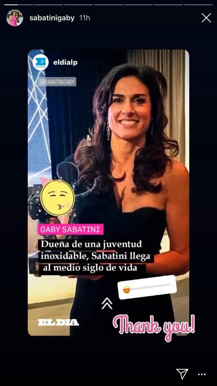 El agradecimiento de Gaby Sabatini al diario EL DIA