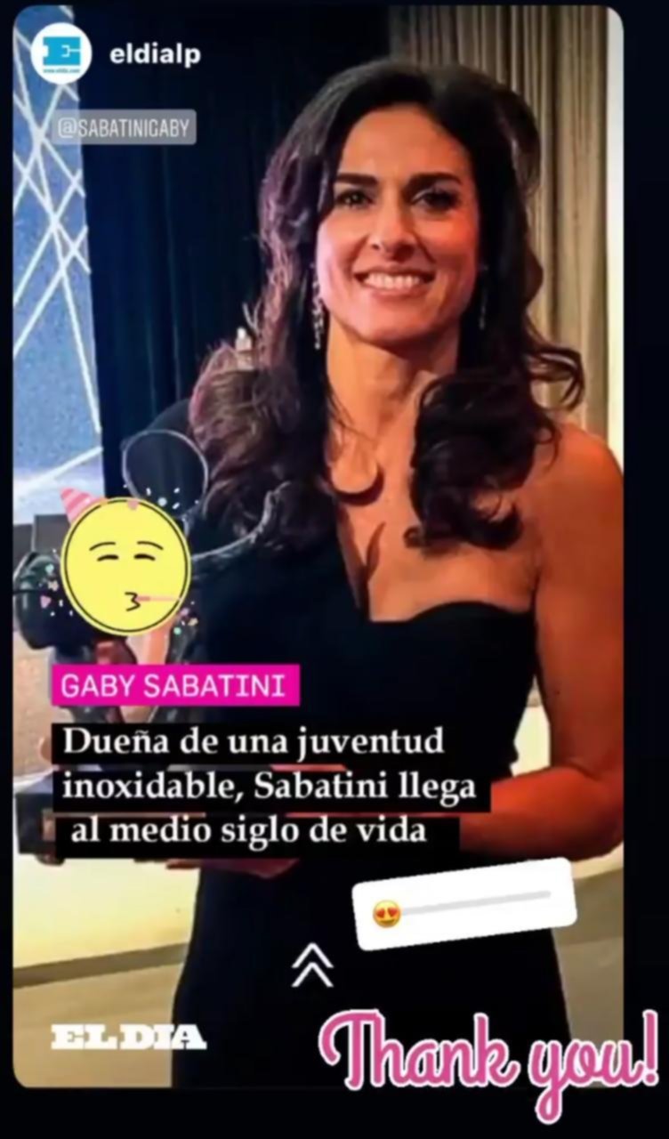 La gran Gaby Sabatini y su agradecimiento a “El Día”