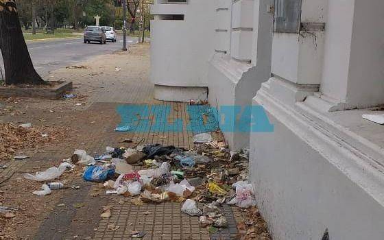 Denuncian basural y acumulaciones de hojas en la puerta de la ex comisaría quinta