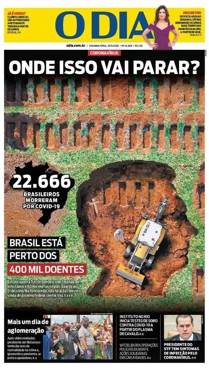 Impactante tapa de diario de Brasil: apunta a Bolsonaro por las muertes del coronavirus