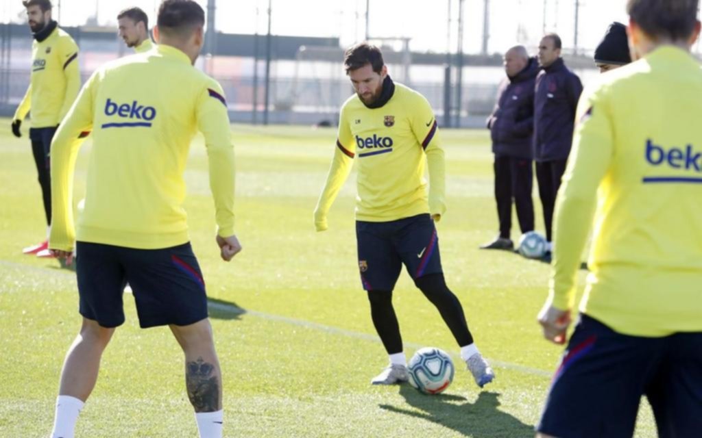 Messi retomó los entrenamientos grupales en Barcelona con gol incluido