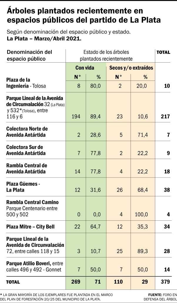 Casi un tercio de los árboles recién plantados están secos