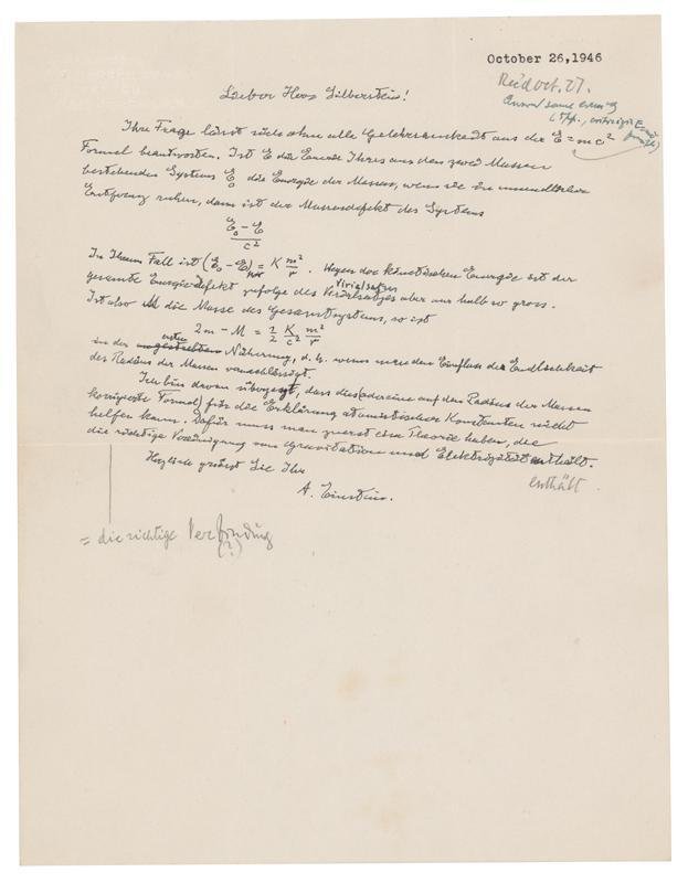Subastan una carta de Einstein por 1,2 millones de dólares