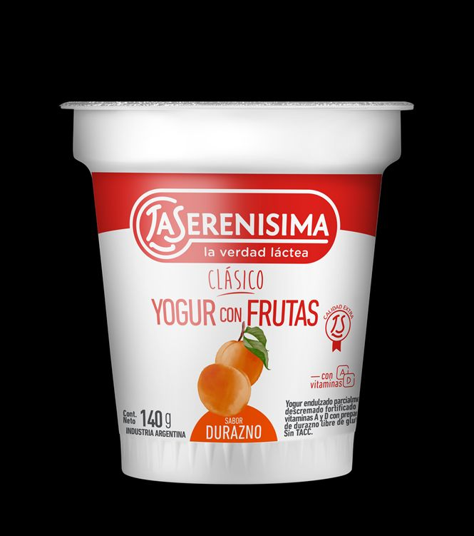 La familia de yogures La Serenísima clásico presenta su versión con trozos de frutas
