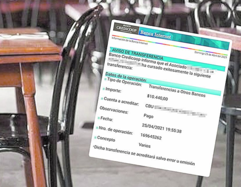Gastronómicos en alerta por estafas con falsos recibos de transferencias
